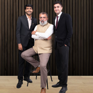 Chirag Thakkar, MD Operations, Khushang Sampat, MD Legal & Compliance and Priyesh Sampat, CMD, Sampat Investments