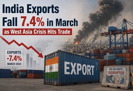 India Exports Fall 7.4 percent in March as West Asia Crisis Hits Trade
