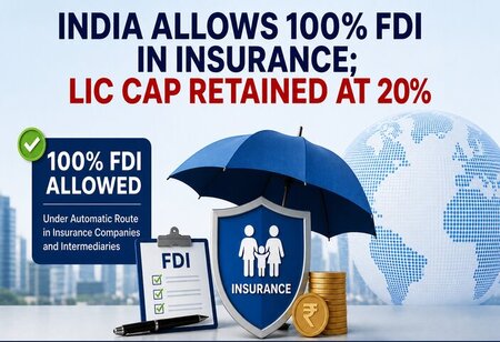 India Allows 100 percent FDI in Insurance LIC Cap Retained at 20 percent